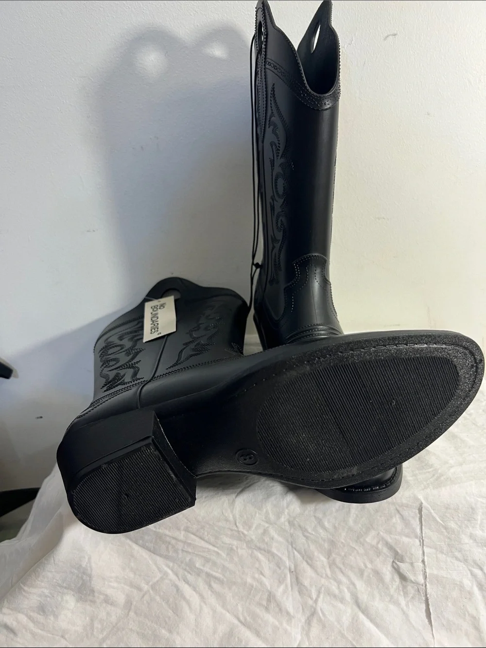 NWT No Boundaries Women's Cowboy Rain Boots Size 8 (No Box)